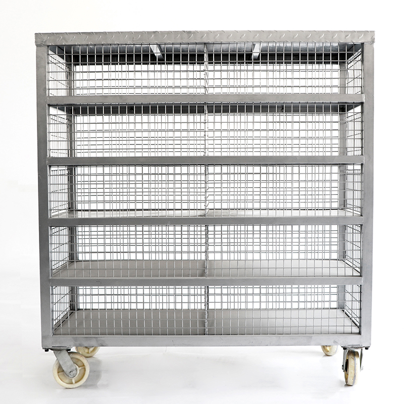 5-Tier Mobile Poultry Transport Cage Stainless Steel Chicken Transfer Cart (1) 5 Tier Mobile Poultry Transport Cage Stainless Steel Chicken Transfer Cart 1