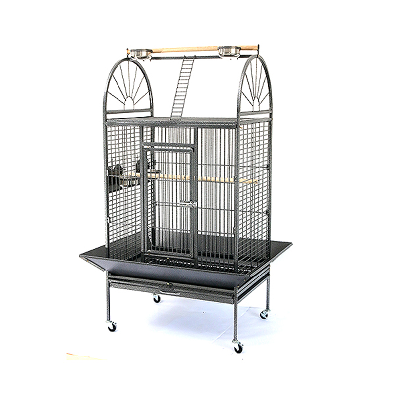 Arched Play Top Rolling Metal Parrot Cage (1) Arched Play Top Rolling Metal Parrot Cage 1